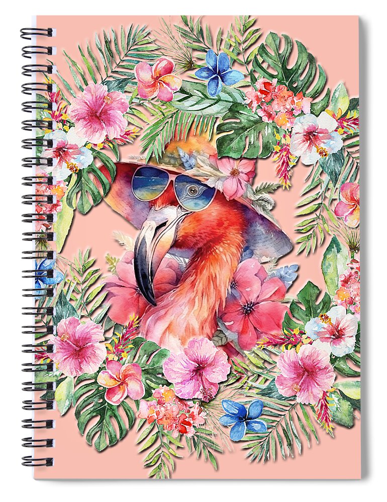 Flamingo Spiral Notebook featuring the digital art Ready For Summer by HH Photography of Florida