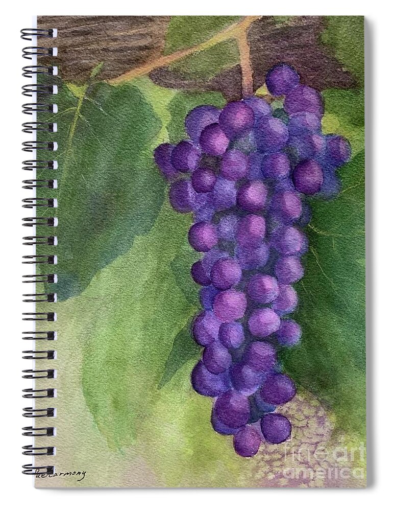 Grapes Spiral Notebook featuring the painting Ready to Pick by Sue Carmony