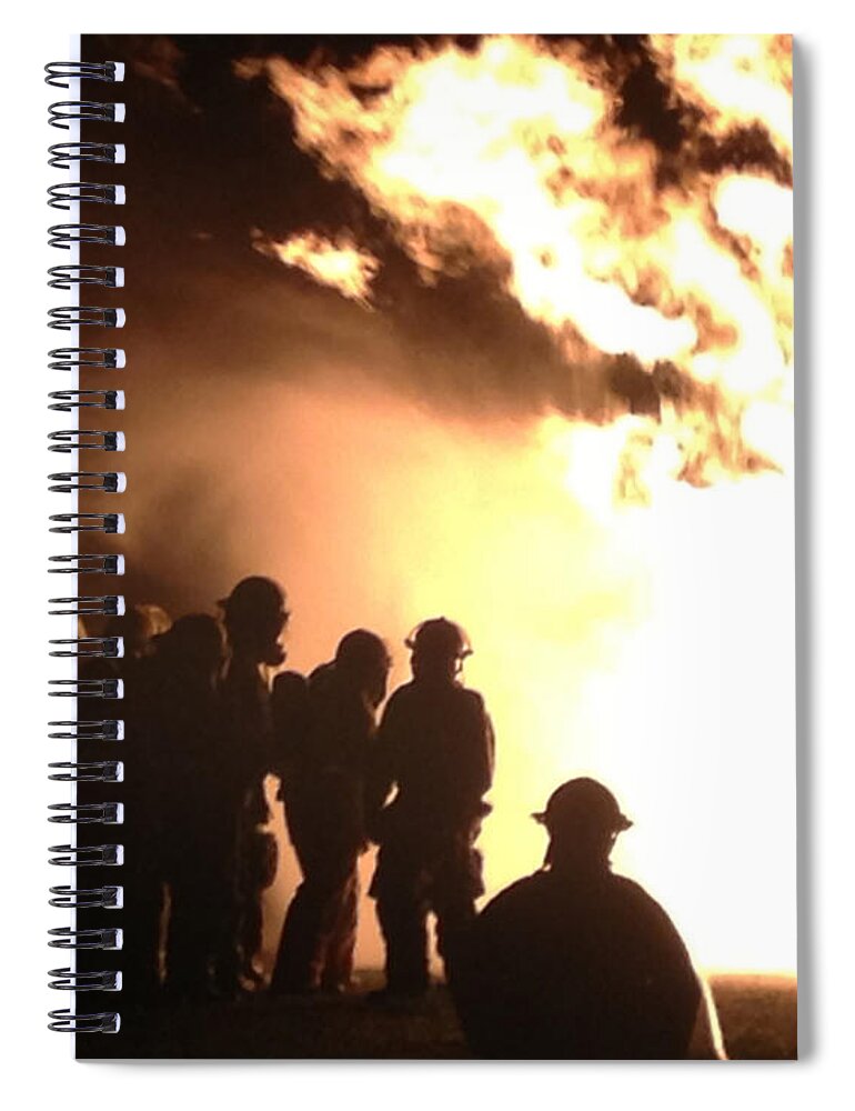 Firefighter Spiral Notebook featuring the photograph Real Heroes in Action by Lee Darnell