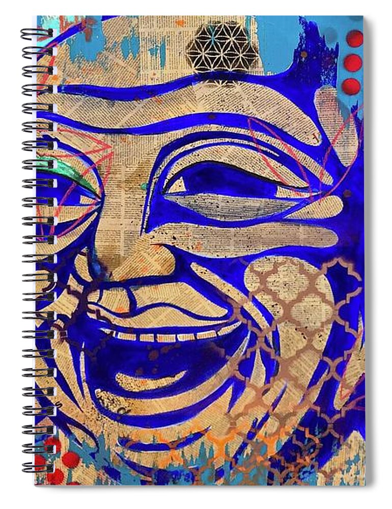 Buddha Spiral Notebook featuring the painting Rebirth by Jayime Jean