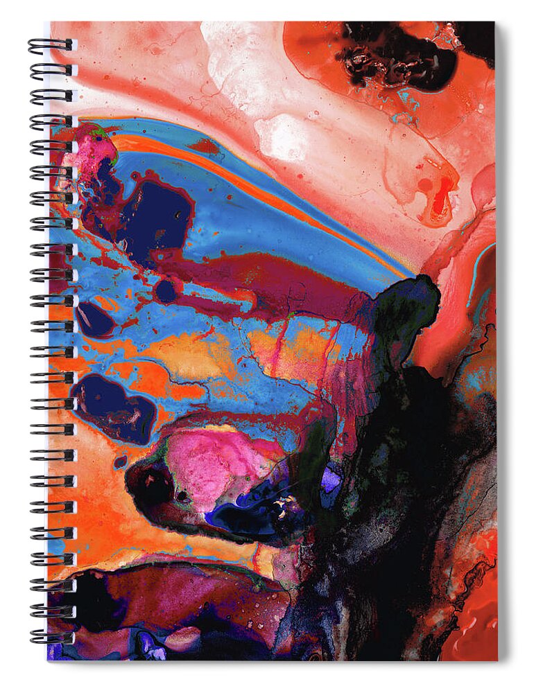 Red Spiral Notebook featuring the painting Red And Blue Art - Prophet - Sharon Cummings by Sharon Cummings