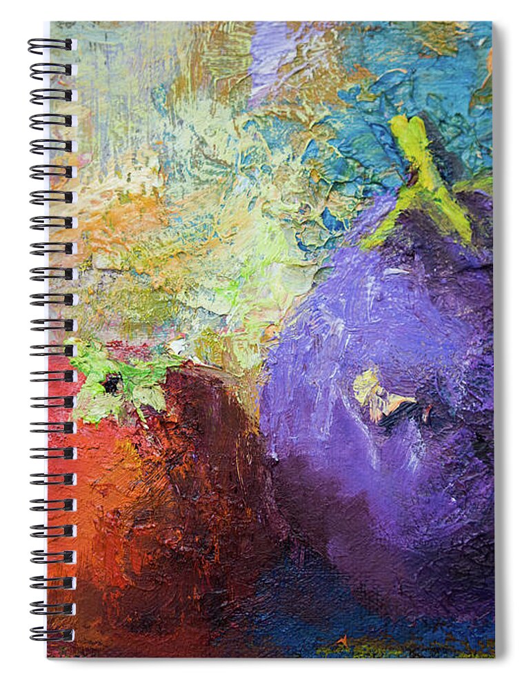 Vegetables Spiral Notebook featuring the painting Red and Purple by Radha Rao