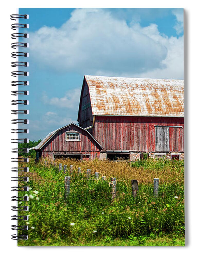 Red Barn Spiral Notebook featuring the photograph Red Barn No.1 by Tammy Wetzel