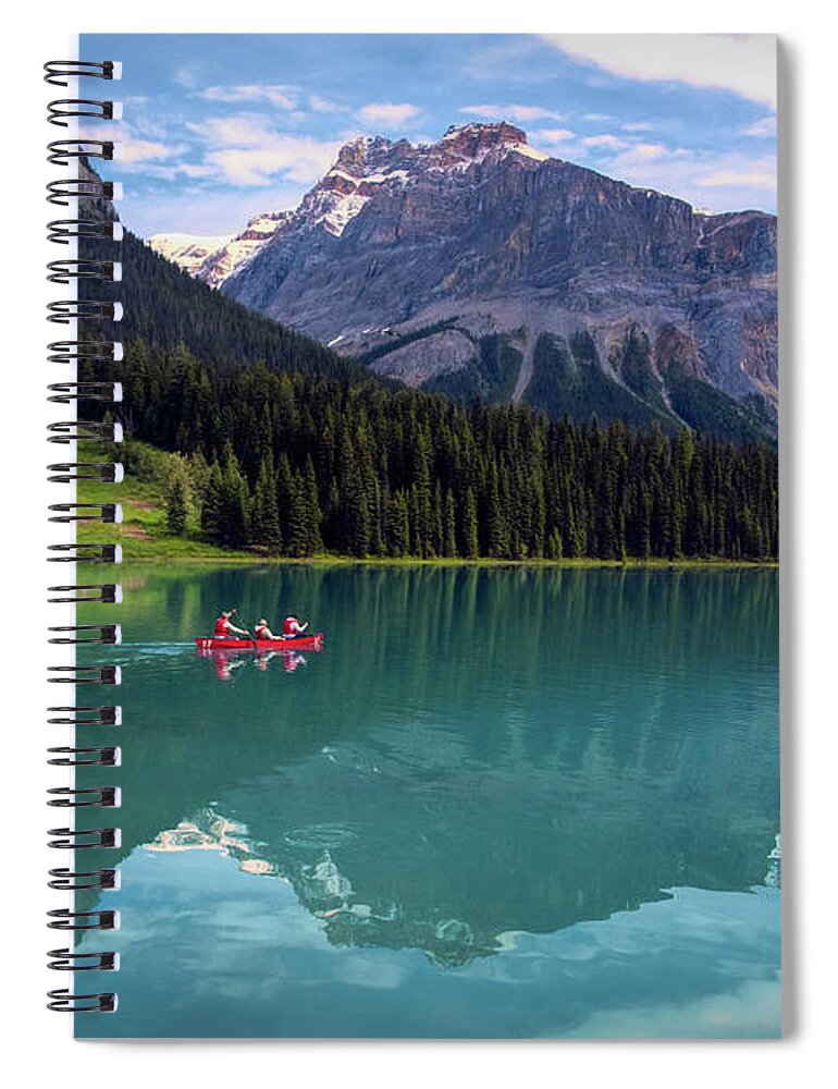 Red Canoe Spiral Notebook featuring the photograph Red Canoe by Jaki Miller