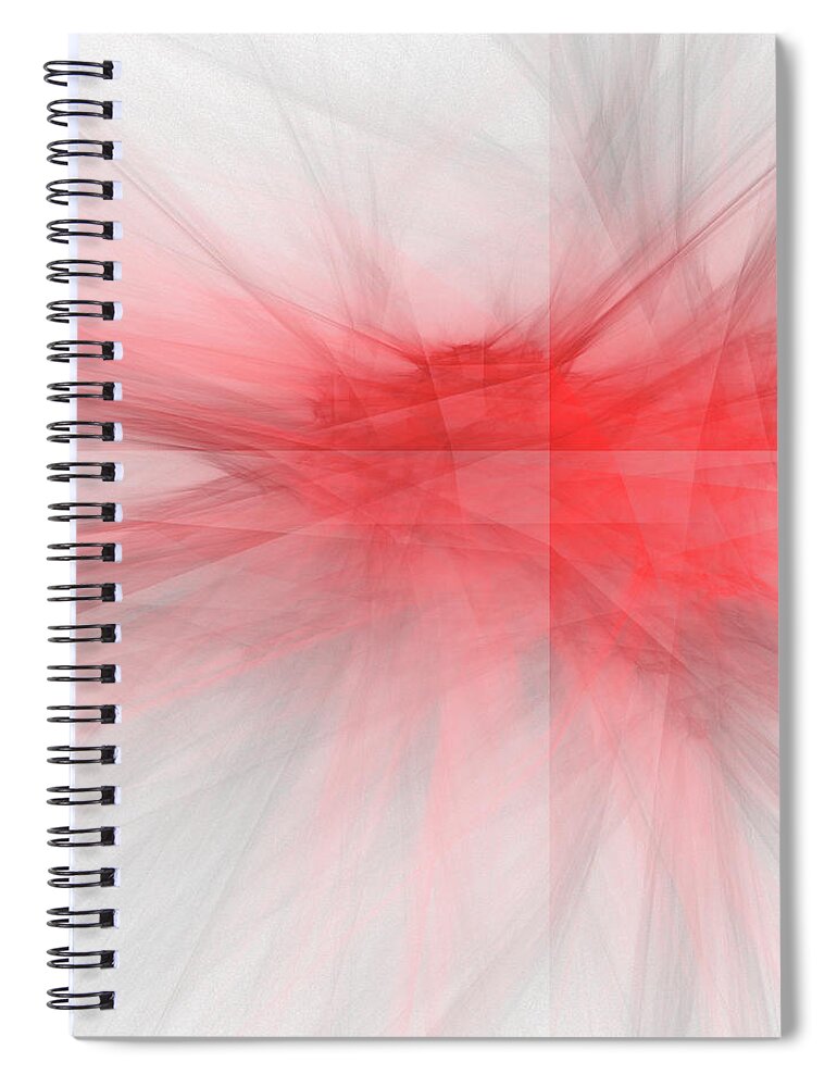 Rick Drent Spiral Notebook featuring the digital art Red Chrystalene by Rick Drent