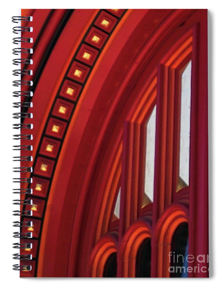 Red Spiral Notebook featuring the photograph Red Door Abstract by Kimberly Blom-Roemer