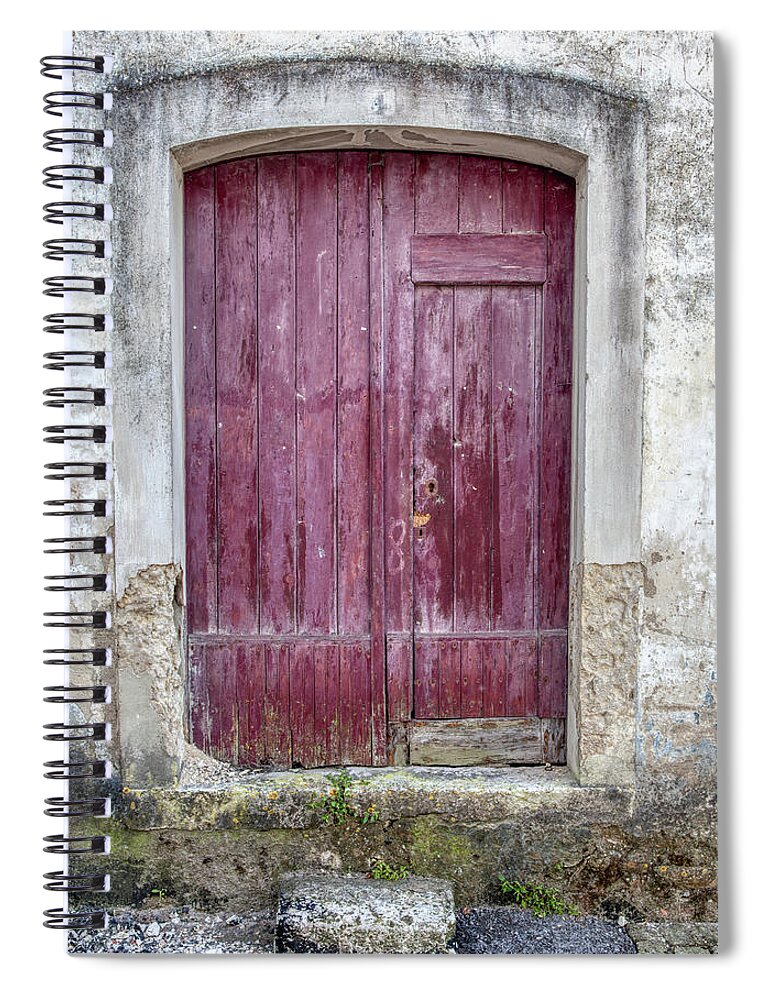 Door Spiral Notebook featuring the photograph Red Door of Pombal by David Letts
