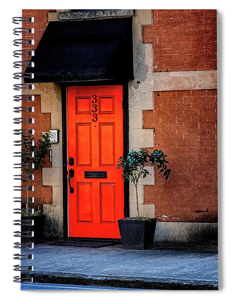 Marietta Georgia Spiral Notebook featuring the photograph Red Door by Tom Singleton