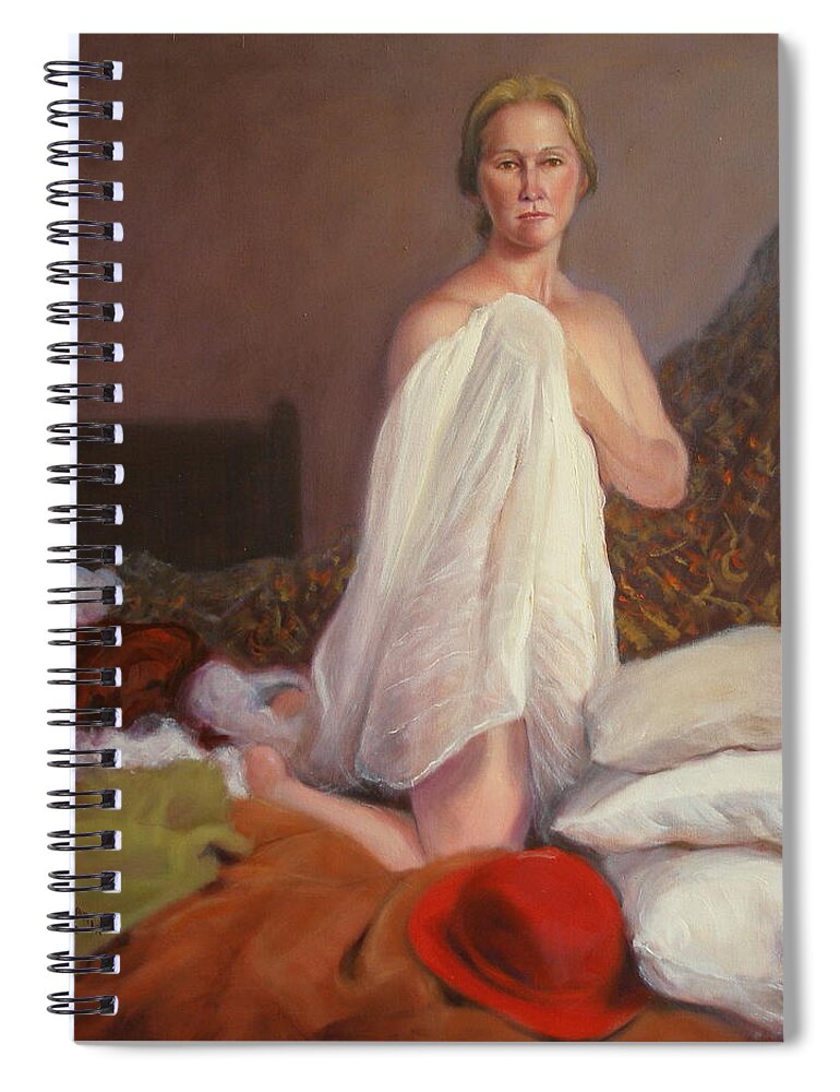 Realism Spiral Notebook featuring the painting Red Hat #10 by Donelli DiMaria