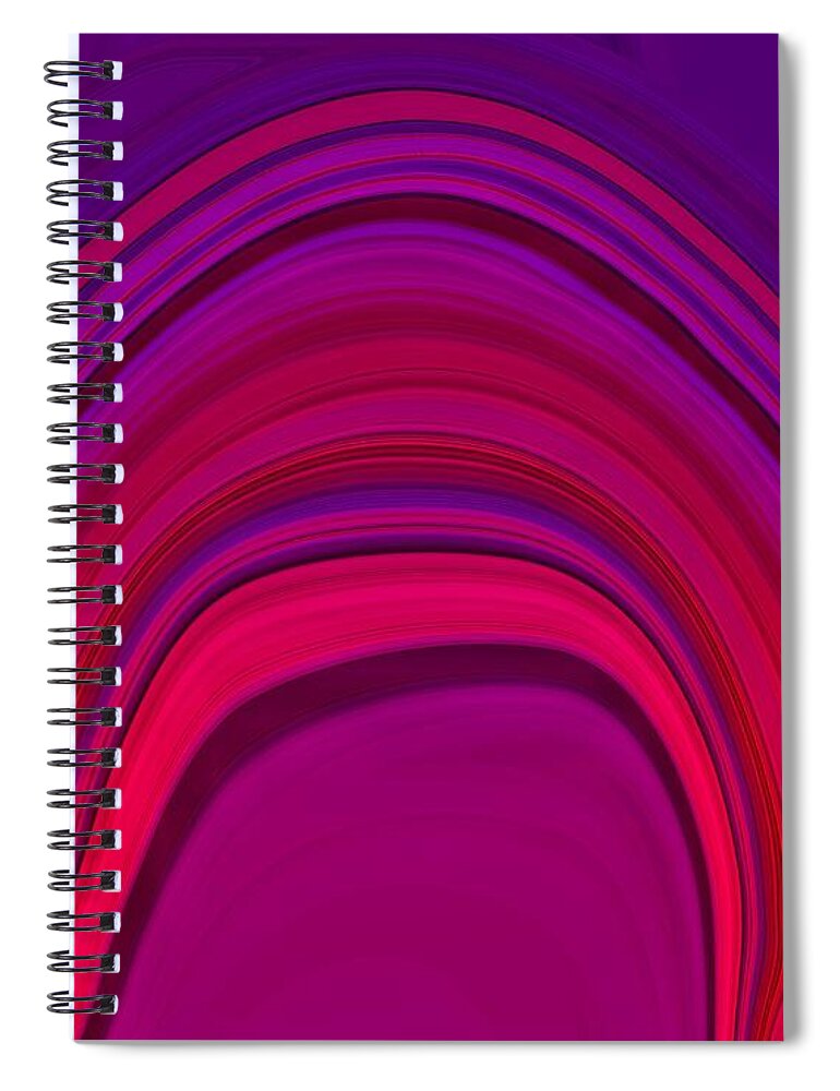 Abstract Spiral Notebook featuring the digital art Red Hot Arches by Bonnie Bruno