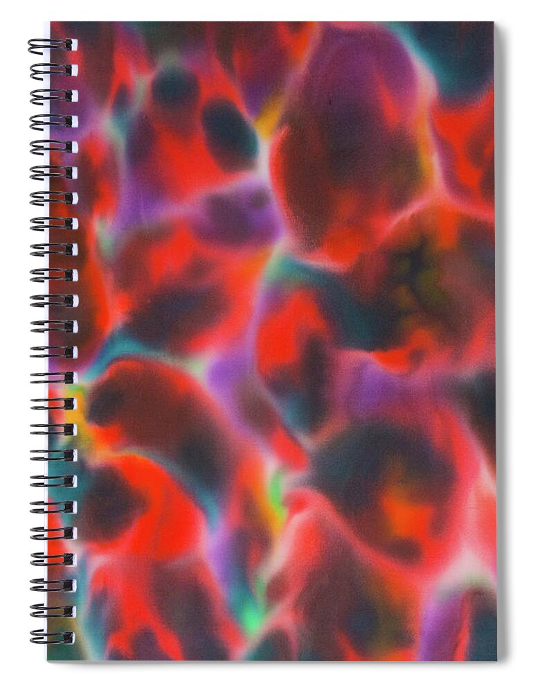 Opal Spiral Notebook featuring the painting Red Opal by Daniel Jean-Baptiste
