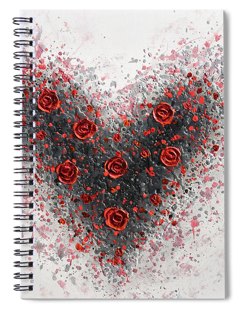 Heart Spiral Notebook featuring the painting Red Passion by Amanda Dagg
