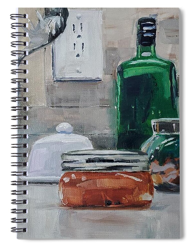 Still Life Spiral Notebook featuring the painting Red Pepper Jelly by Sheila Romard