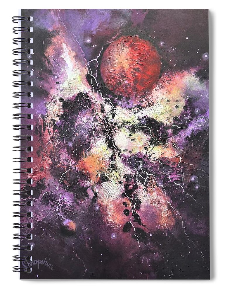 Red Planet Spiral Notebook featuring the painting Red Planet by Tom Shropshire