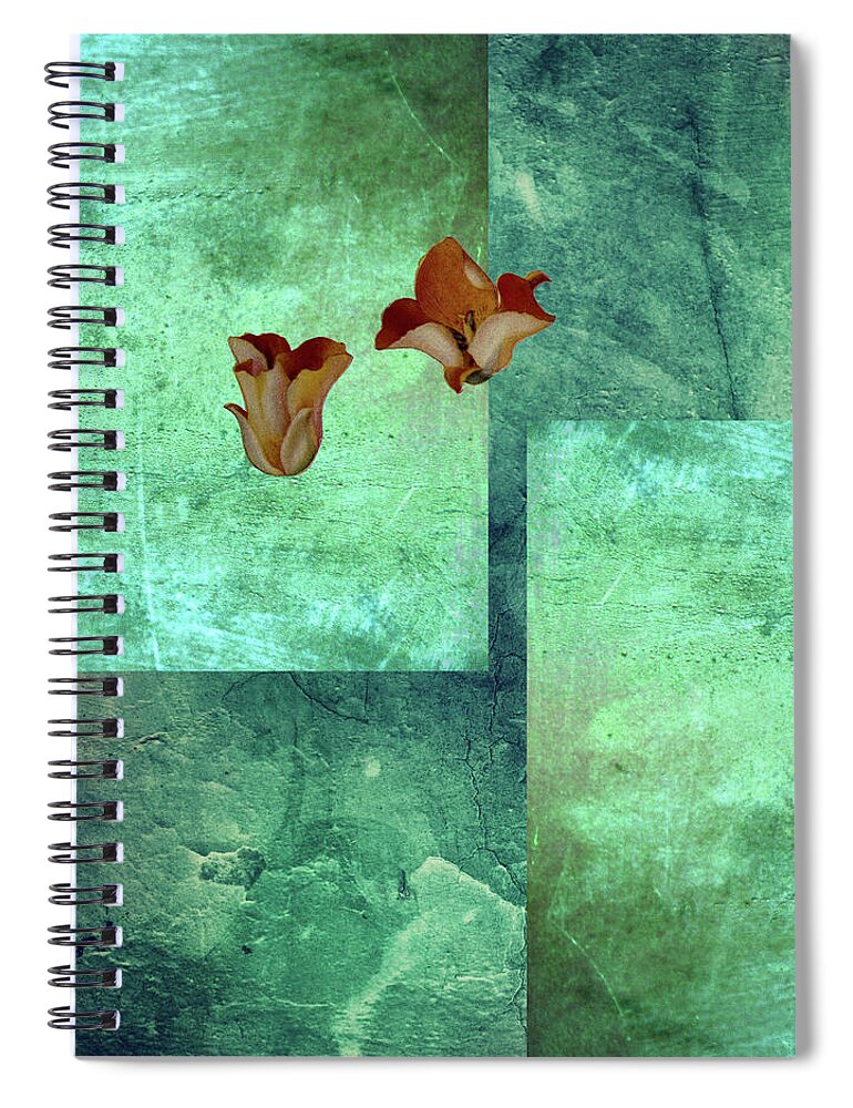 Minimalist Abstract Spiral Notebook featuring the digital art Red Poppies by Lorena Cassady