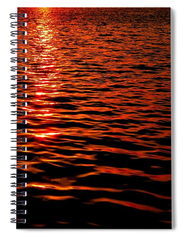 River Spiral Notebook featuring the photograph Red River at Sunset by Linda Stern