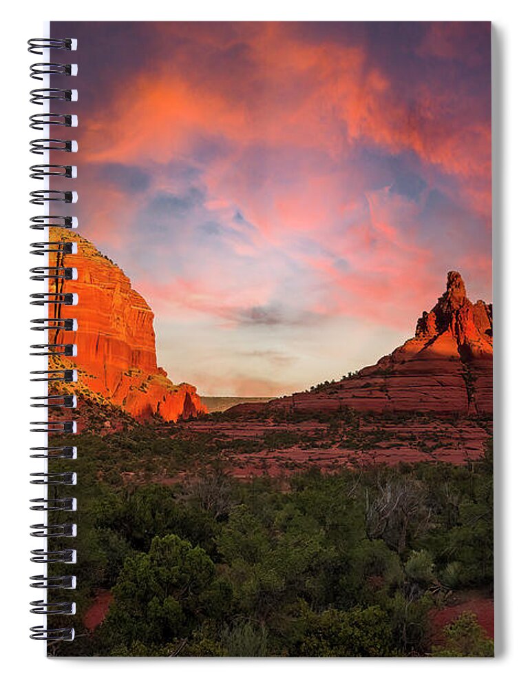  Spiral Notebook featuring the photograph Red Rocks at Sunset by Al Judge