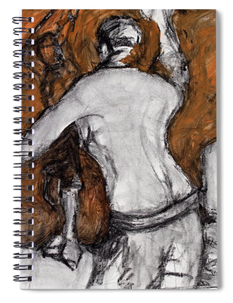 Sketch Spiral Notebook featuring the mixed media Red Room by PJ Kirk