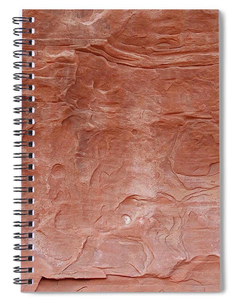 Valley Of Fire Spiral Notebook featuring the photograph Red sandstone background worn curves by Pete Klinger