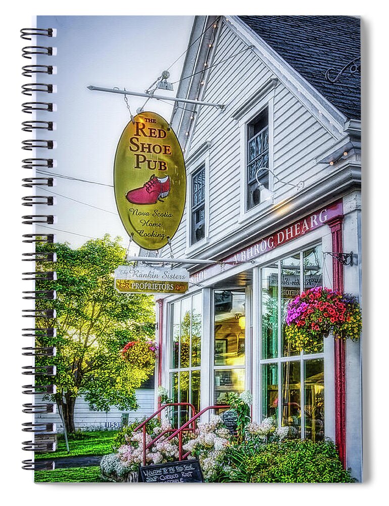 Red Shoe Pub Spiral Notebook featuring the photograph Red Shoe Pub by Tatiana Travelways