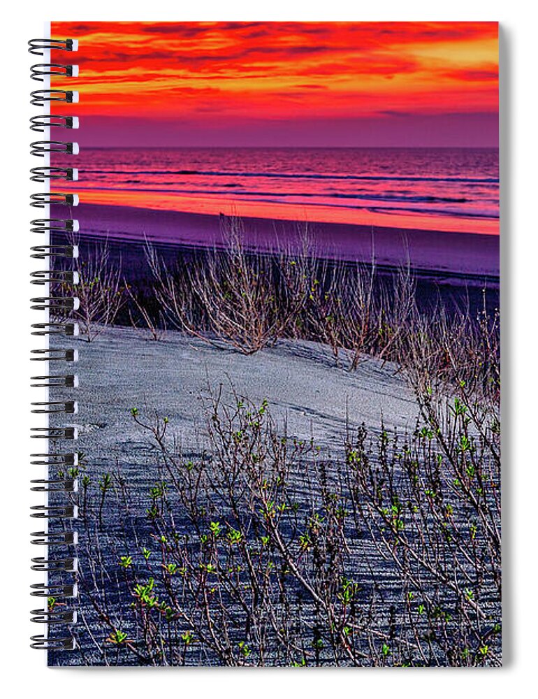 North Carolina Spiral Notebook featuring the photograph Red Sky in the Morning by Dan Carmichael