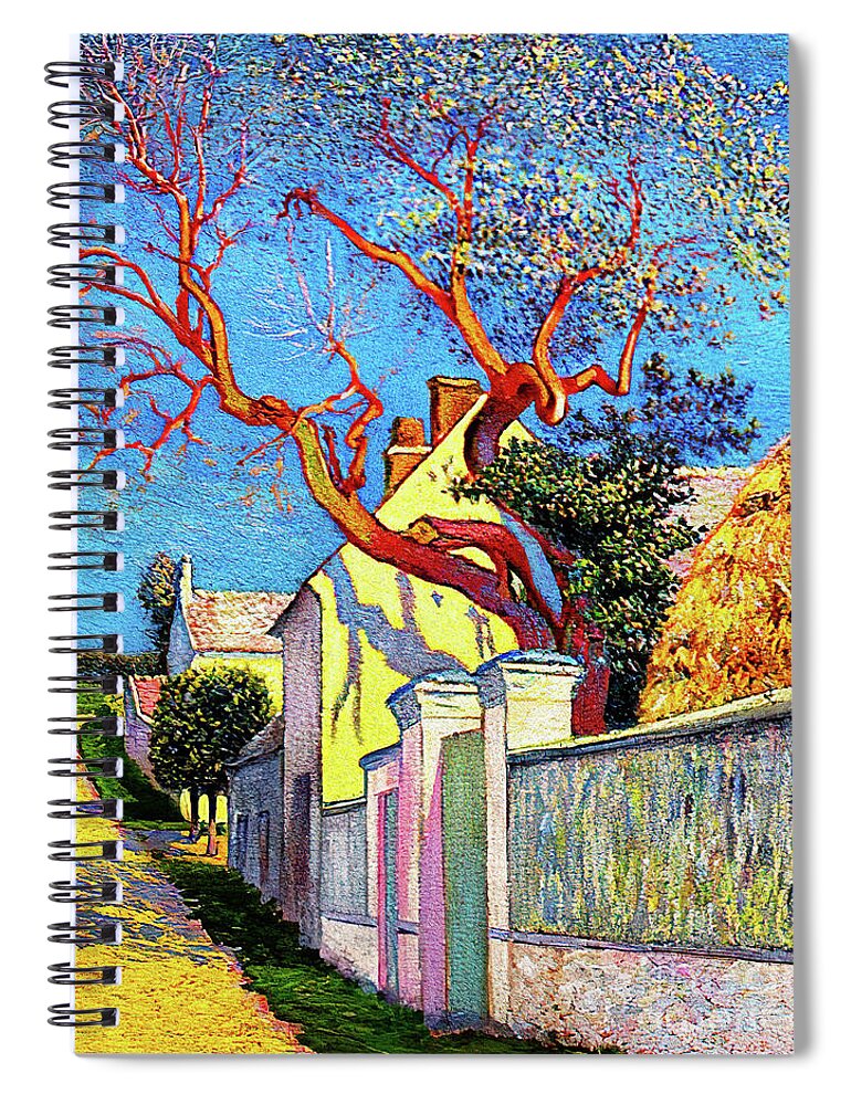 By Leo Marie Gausson Spiral Notebook featuring the photograph Red Tree House by Jack Torcello