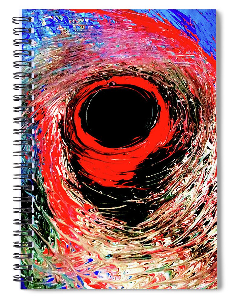 Red Spiral Notebook featuring the painting Red Twister by Anna Adams