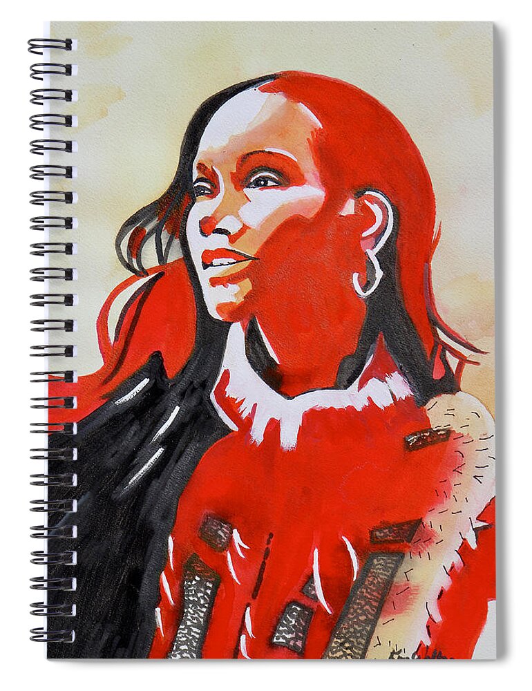 Red Spiral Notebook featuring the painting Study in Red Watercolor by Kimberly Walker