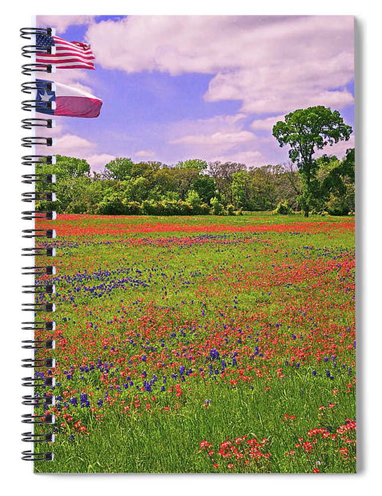 Red Spiral Notebook featuring the photograph Red White and Beautiful by Lynn Bauer