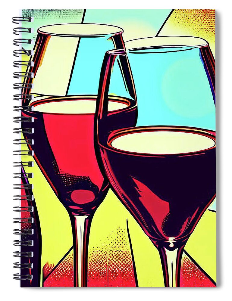 Cabernet Sauvignon Spiral Notebook featuring the photograph Red Wine Pop Art II by David Letts