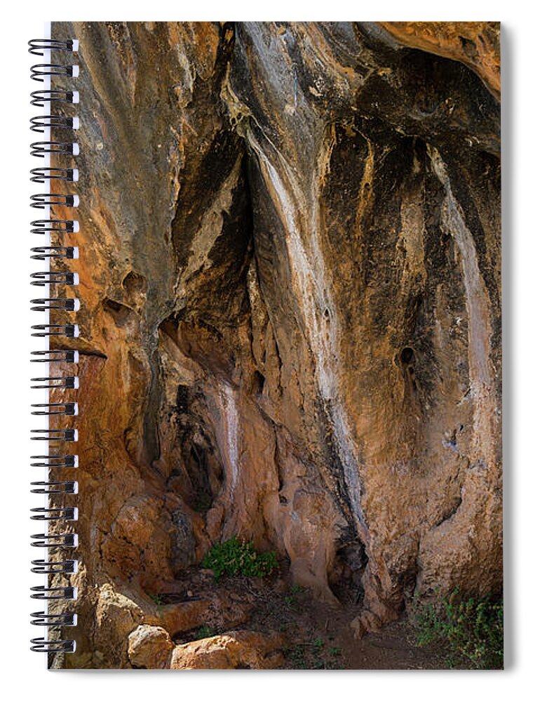 Mountains Spiral Notebook featuring the photograph Red-brown rock formation 4. Abstract mountain beauty by Adriana Mueller