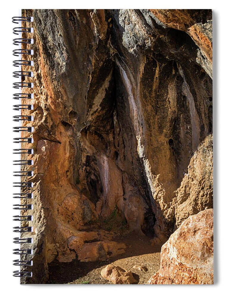 Mountains Spiral Notebook featuring the photograph Red-brown rock formation 5. Abstract mountain beauty by Adriana Mueller
