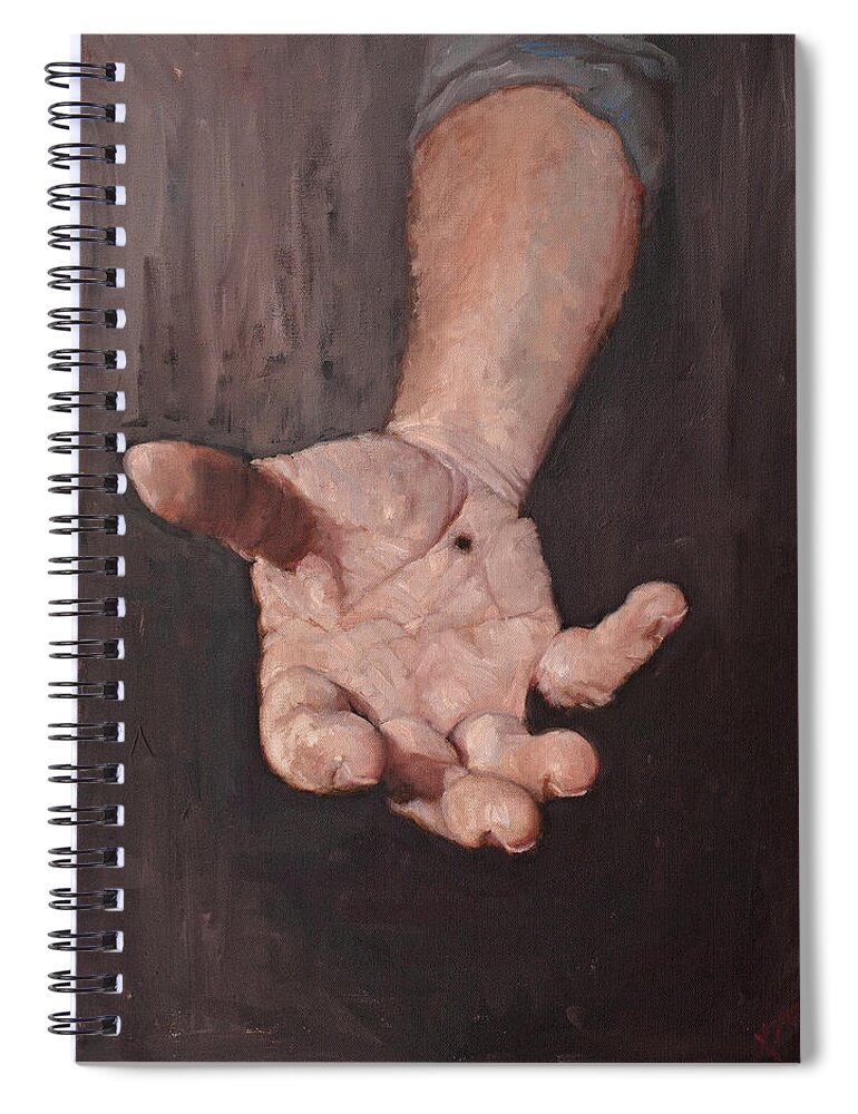 Hands Spiral Notebook featuring the painting Redemption by Christy Sawyer