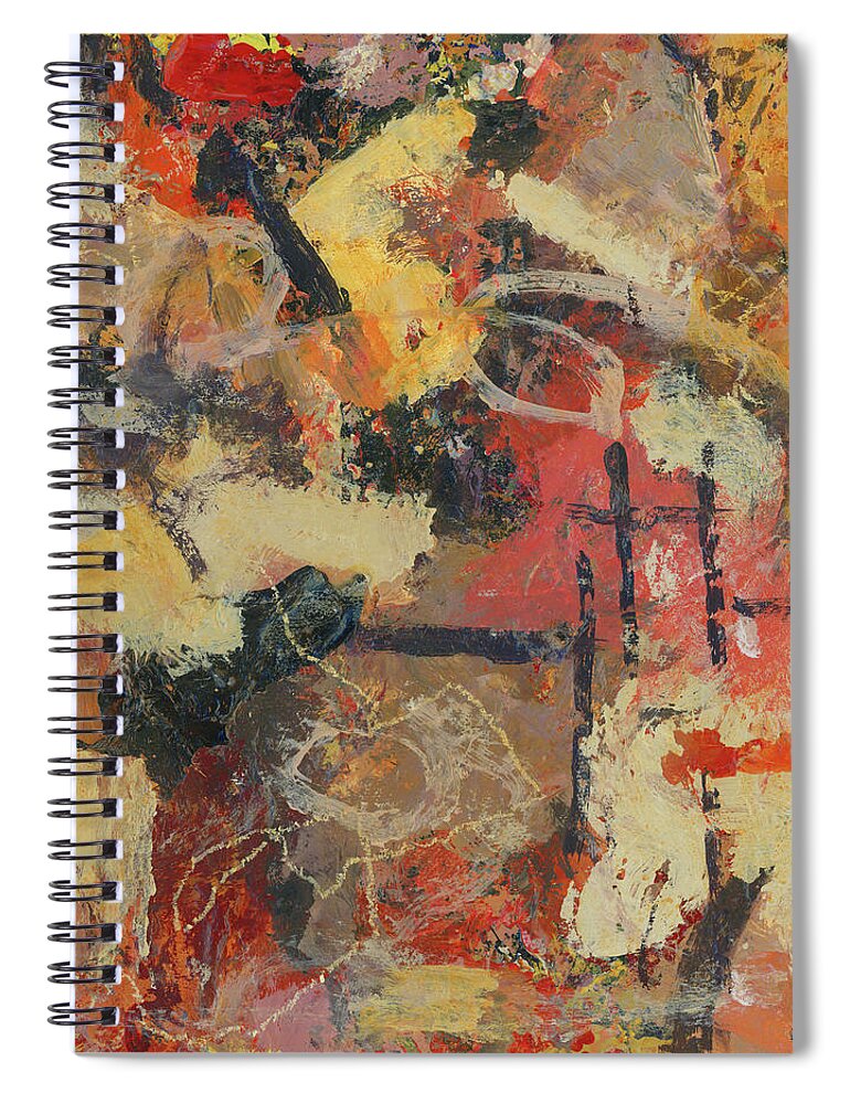 Reds Spiral Notebook featuring the painting Reds and Oranges 01 by Jo-Anne Gazo-McKim