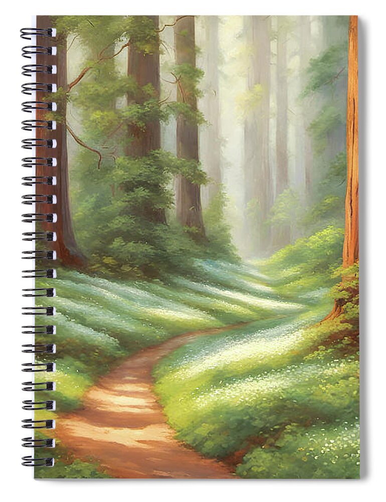 Redwoods Spiral Notebook featuring the photograph Redwood Landscape by Glenn Franco Simmons