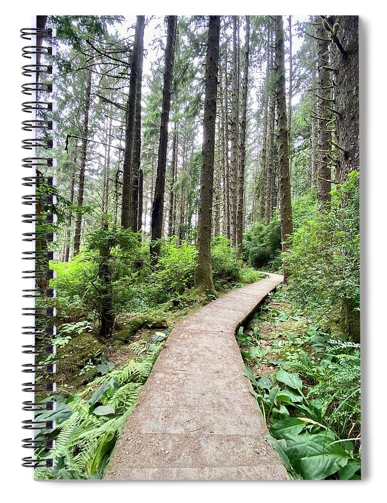 Prairie Creek State Park Spiral Notebook featuring the photograph Redwood Walkway by Daniele Smith