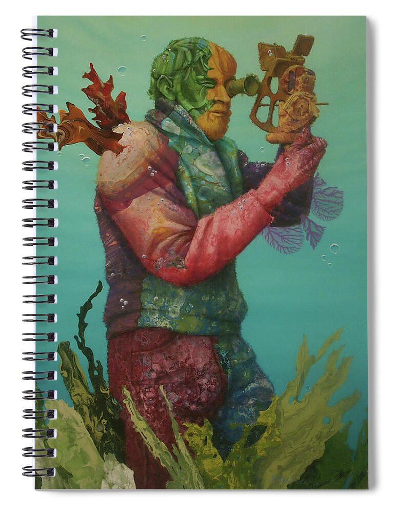 Ocean Spiral Notebook featuring the painting Reef Sighting by Marguerite Chadwick-Juner