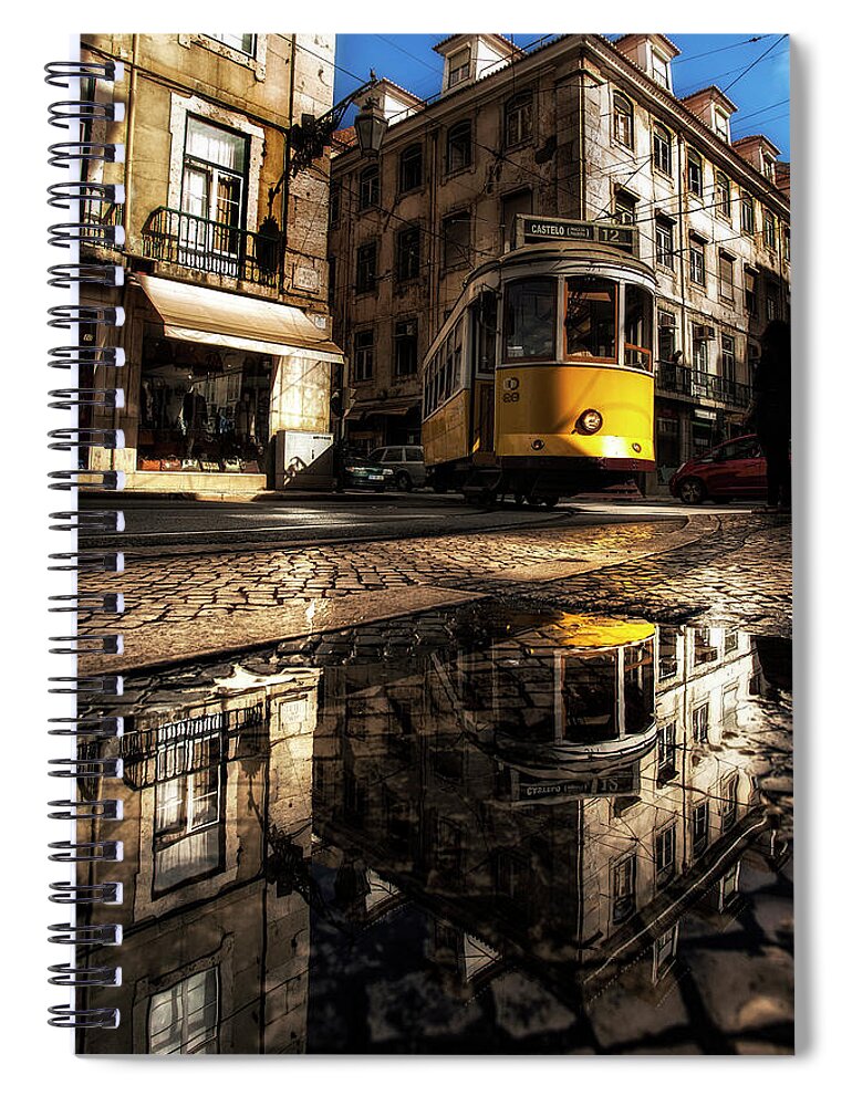 Tram12 Spiral Notebook featuring the photograph Reflected by Jorge Maia