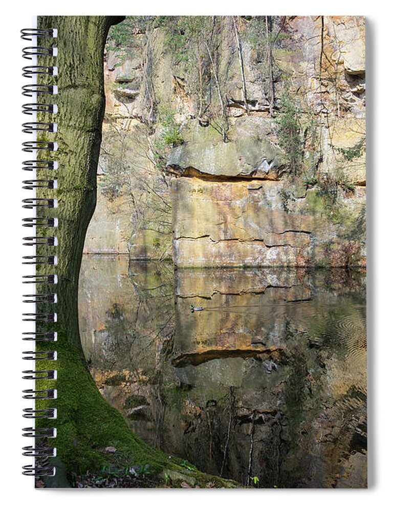 Water Spiral Notebook featuring the photograph Reflection in the quarry 4 by Adriana Mueller