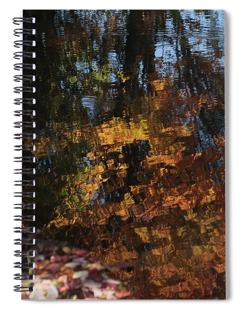 Reflection Spiral Notebook featuring the photograph Reflection of Autumn Trees in Water by Valerie Collins