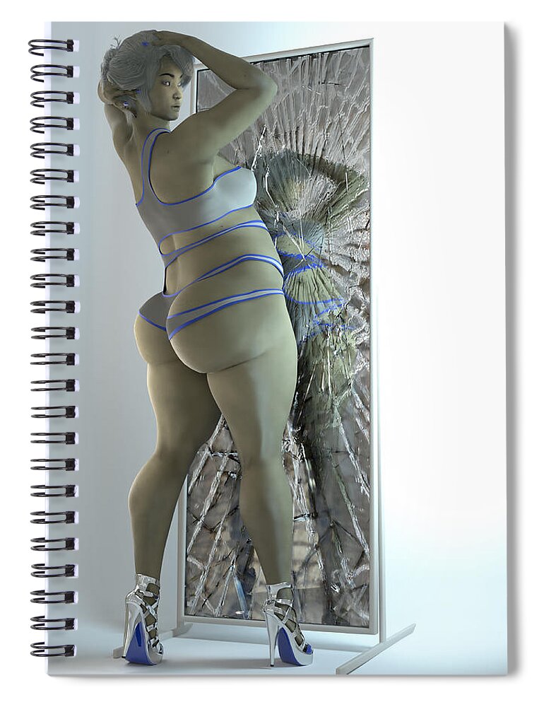 Female Spiral Notebook featuring the digital art Reflection_003 by Williem McWhorter