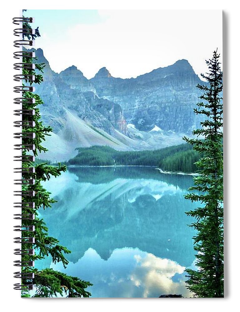 Canada Spiral Notebook featuring the photograph Reflections at Moraine Lake by Tanya White
