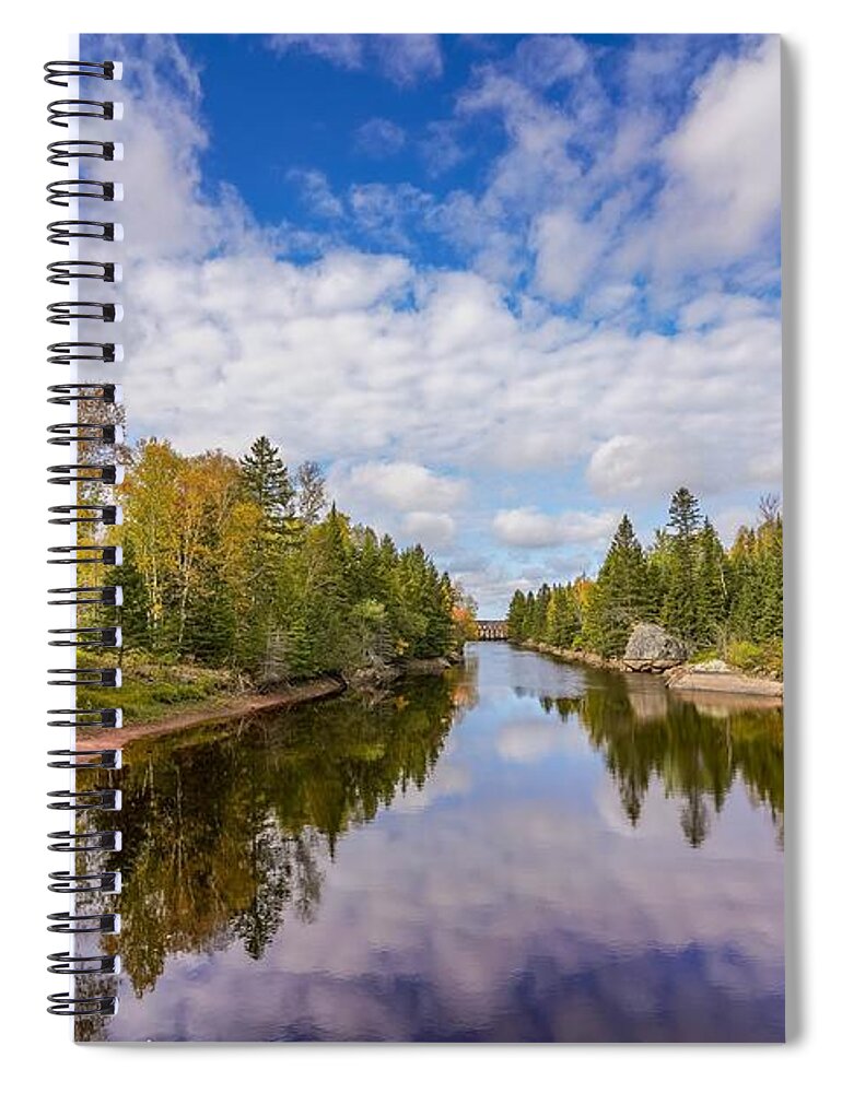 Reservoir Spiral Notebook featuring the photograph Reflections at Thomson Reservoir by Susan Rydberg