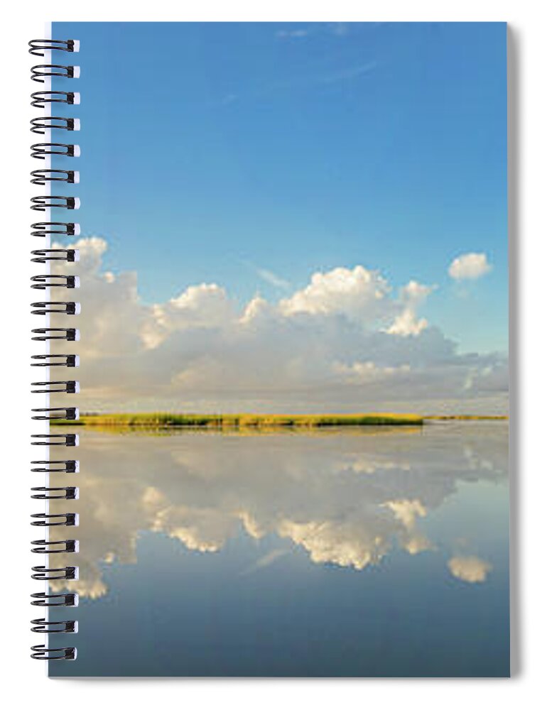 Clouds Spiral Notebook featuring the photograph Reflections from Port Bay by Christopher Rice