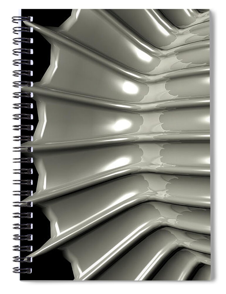 Ribs Spiral Notebook featuring the digital art Reflections of Abstract Object by Phil Perkins
