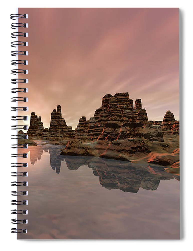 Water Spiral Notebook featuring the digital art Reflections of The Southwest by Phil Perkins