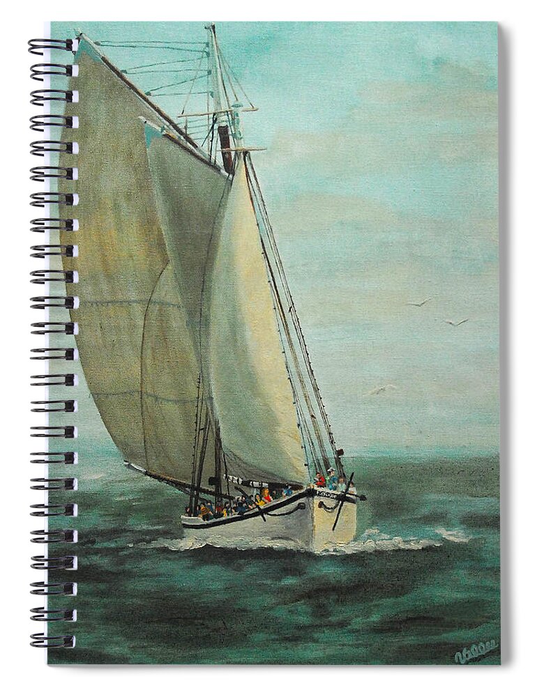 Refugees Spiral Notebook featuring the painting Refugee by Vallee Johnson