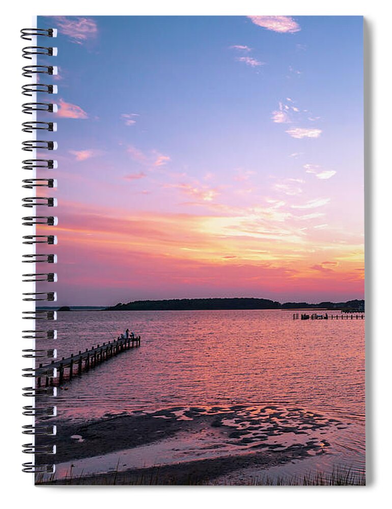 Sunset Spiral Notebook featuring the photograph Rehoboth Bay August Sunset by Jason Fink