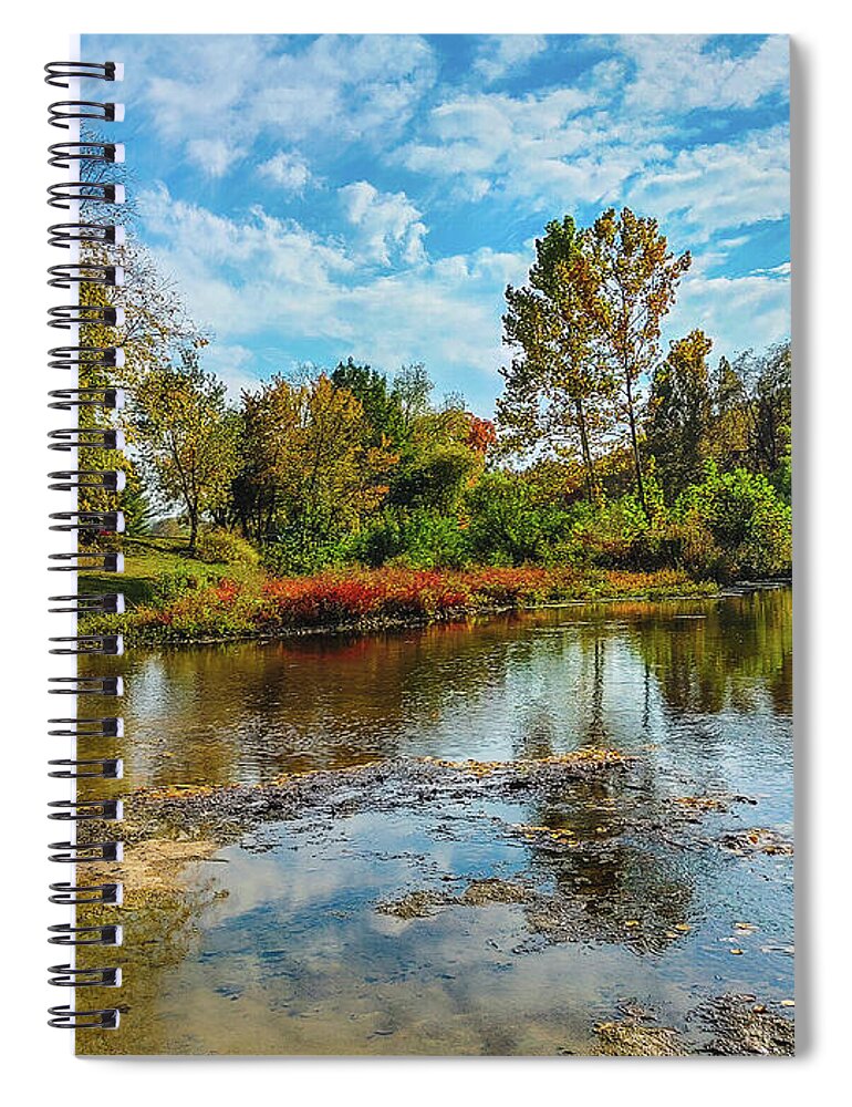 Autumn Spiral Notebook featuring the photograph Relaxing Fall Reflection by Peggy Franz