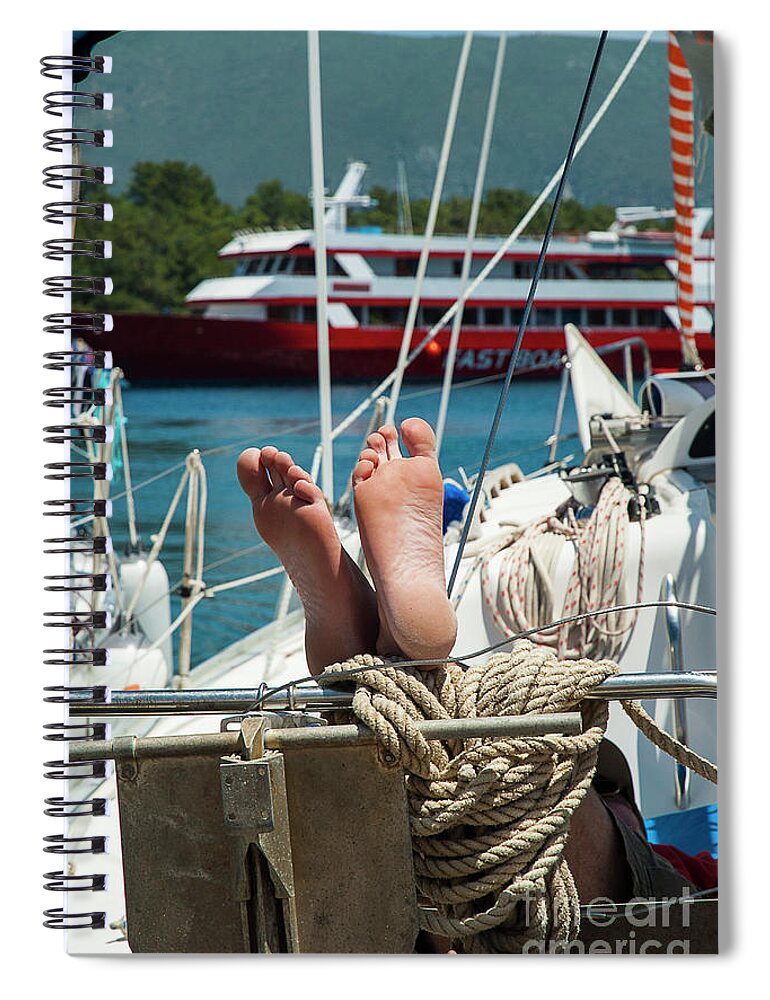 Greece Spiral Notebook featuring the photograph Relaxing in Ithaca in the Greek Islands by Brenda Kean